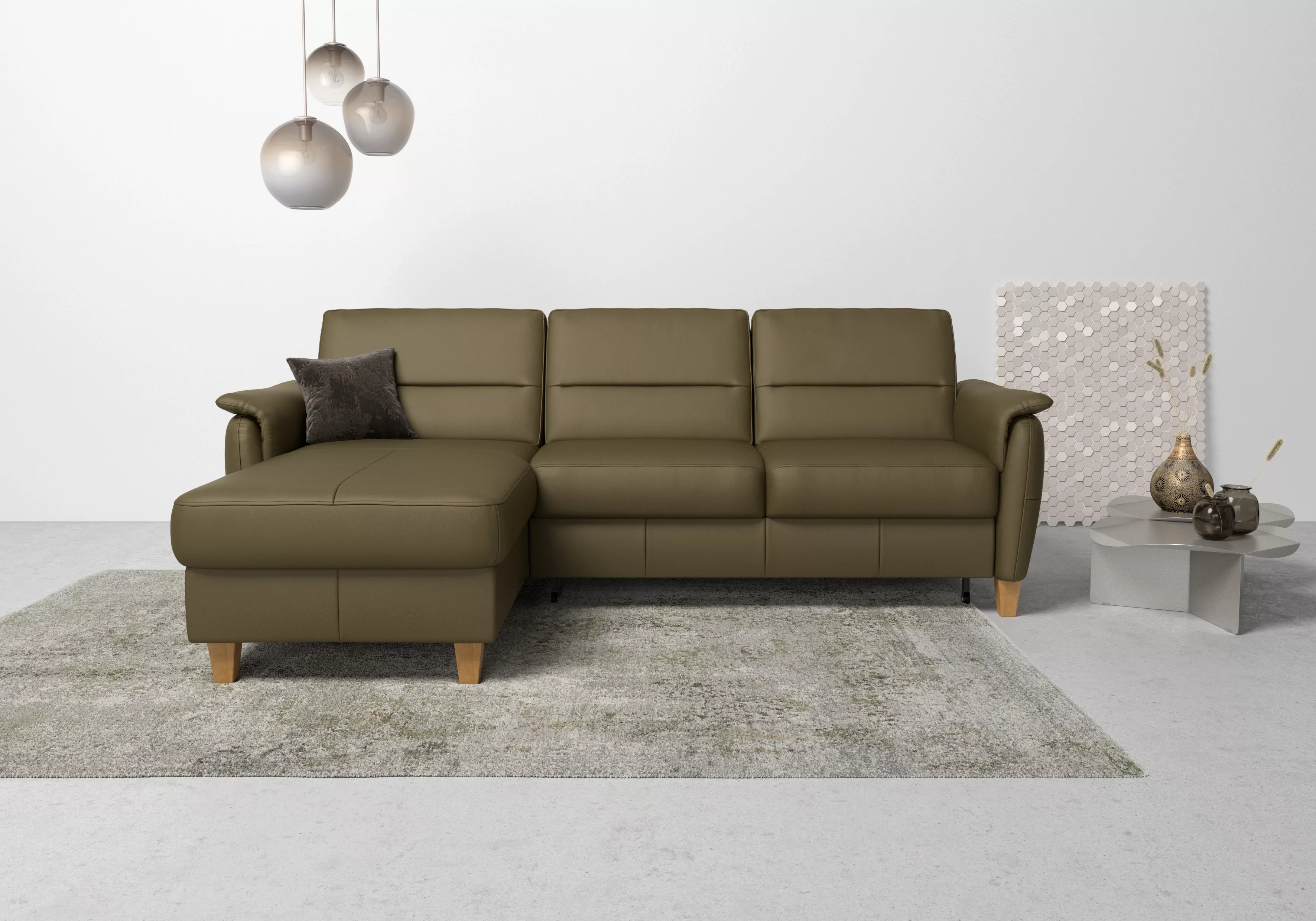 Home affaire Ecksofa "Palmera L-Form", Federkern, wahlweise mit Bettfunktio günstig online kaufen