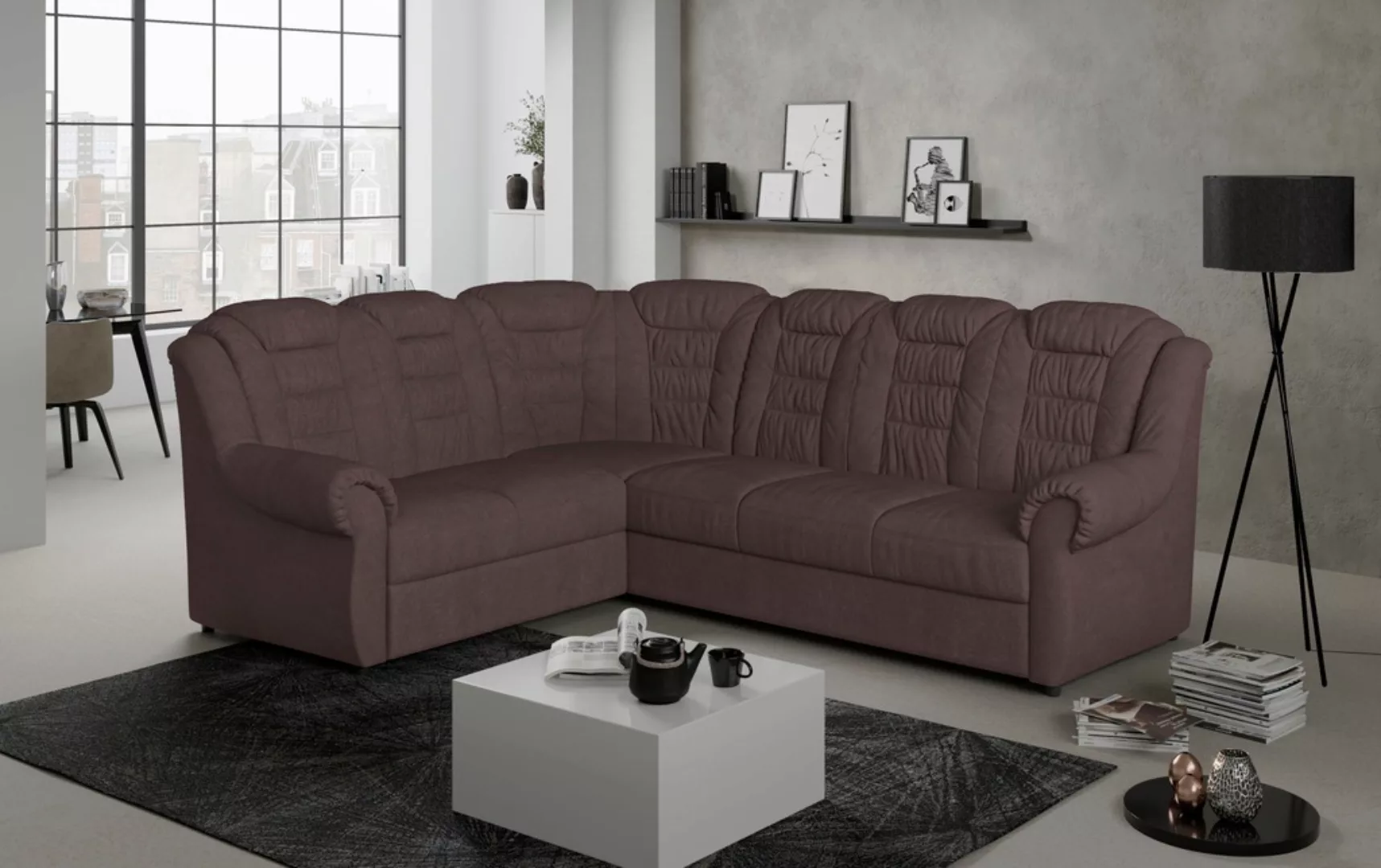 Home affaire Ecksofa "Boston L-Form", mit hoher Rückenlehne, wahlweise mit günstig online kaufen