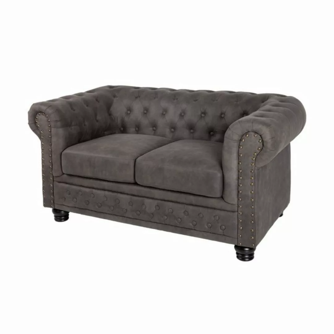 riess-ambiente 2-Sitzer CHESTERFIELD 150cm vintage grau taupe, Einzelartike günstig online kaufen