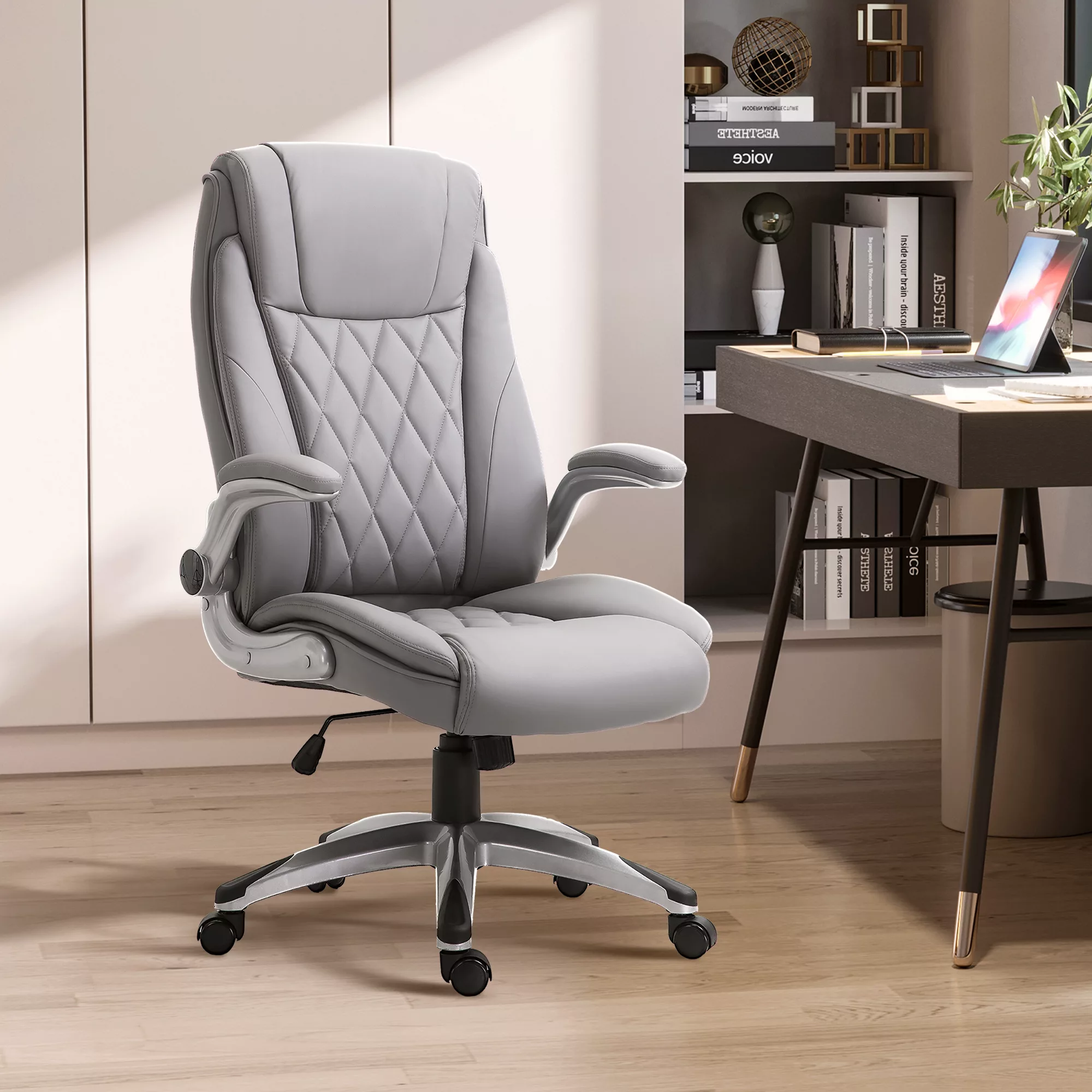 Vinsetto Bürosessel ergonomischer Schreibtischstuhl mit verstellbarer Armle günstig online kaufen