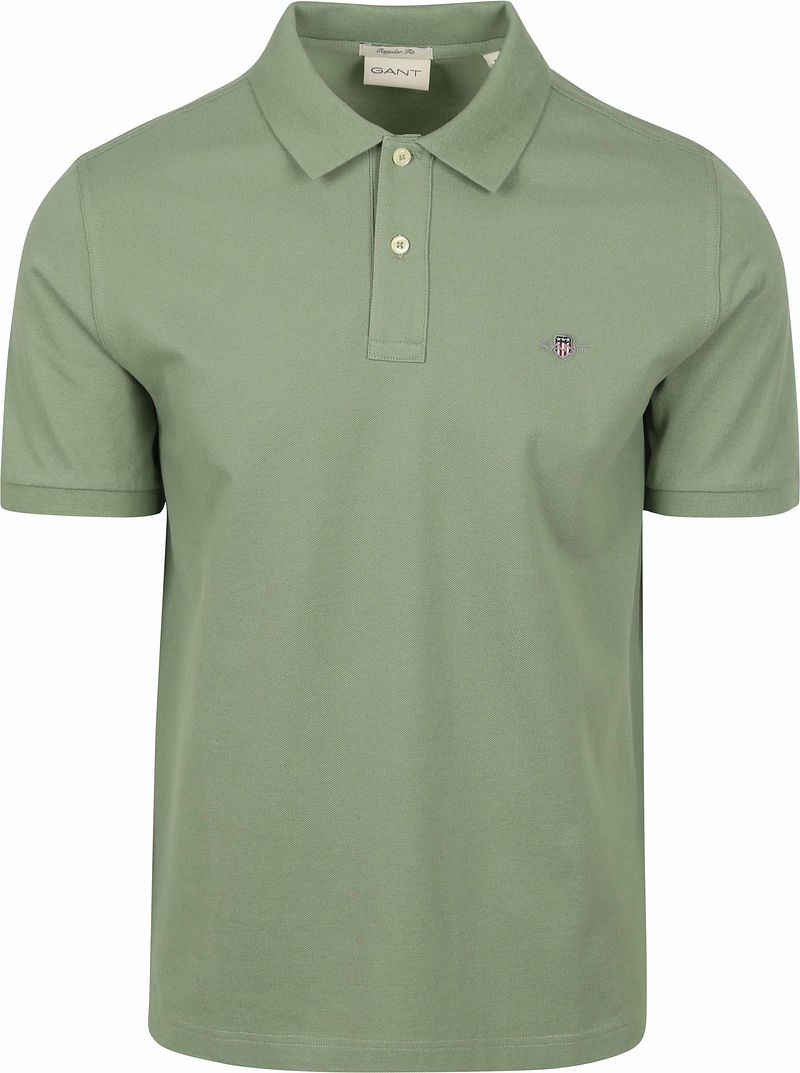Gant Shield Piqué Poloshirt Grün - Größe 3XL günstig online kaufen