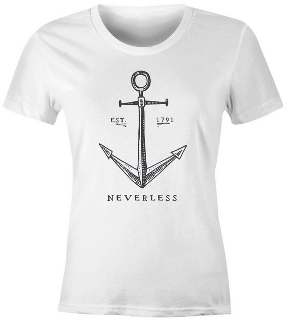 Neverless Print-Shirt Damen T-Shirt Anker Slim Fit Neverless® mit Print günstig online kaufen