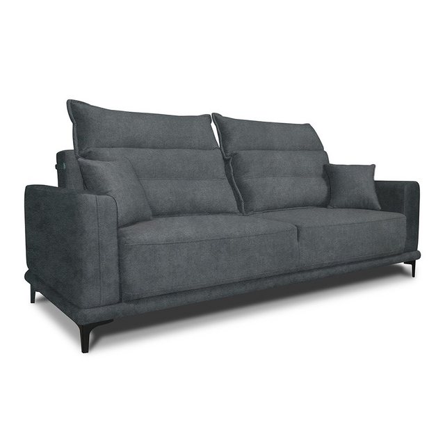 VitaliSpa® Sofa Schlafsofa Gästesofa CAPRIOLI 236x100cm Anthrazit, Bettkast günstig online kaufen