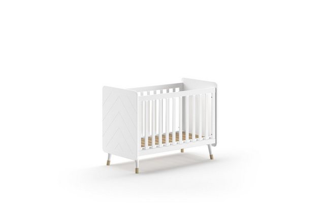 Vipack Babybett BILLY, in Satin Weiß, MDF - 123,6x96x68cm (BxHxT) günstig online kaufen