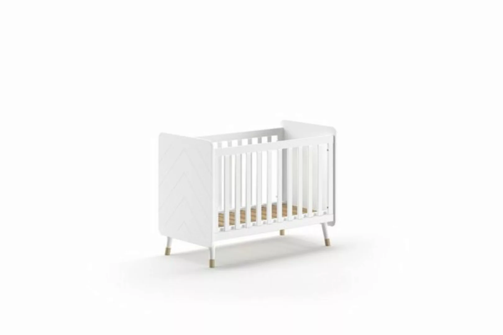 Vipack Babybett BILLY, in Satin Weiß, MDF - 123,6x96x68cm (BxHxT) günstig online kaufen