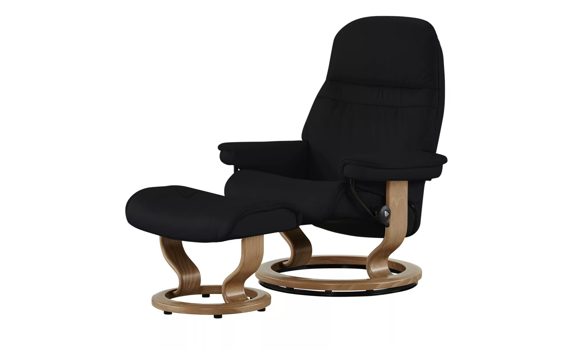 Stressless Relaxsessel mit Hocker Leder Sunrise M ¦ schwarz ¦ Maße (cm): B: günstig online kaufen