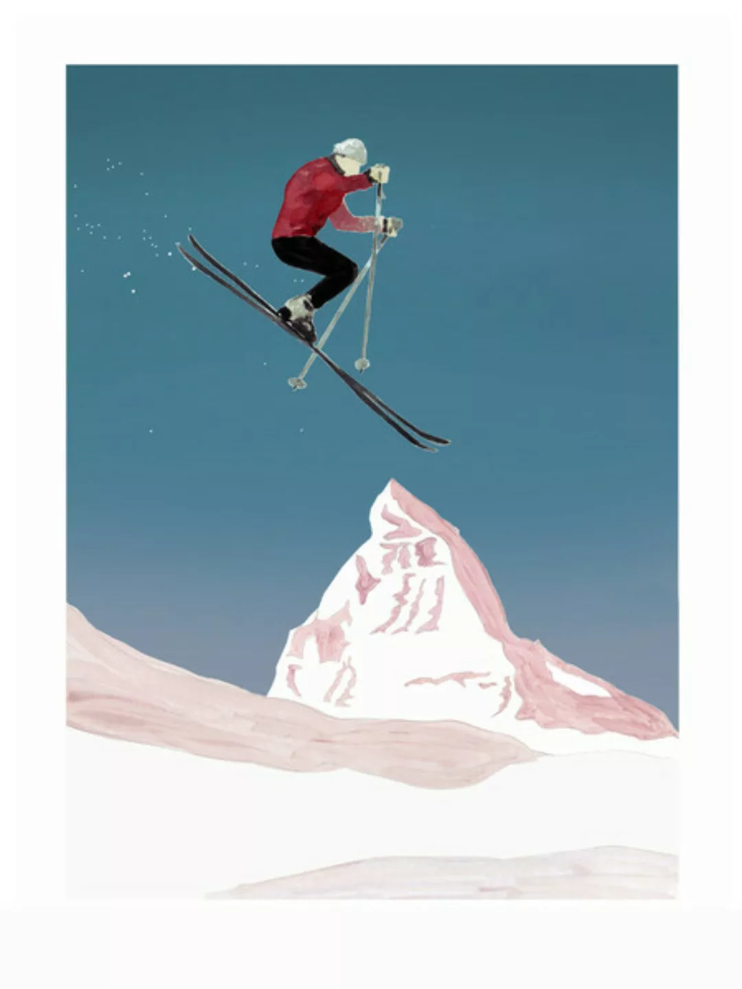 Poster / Leinwandbild - Mantika Mountain Love The Skier günstig online kaufen
