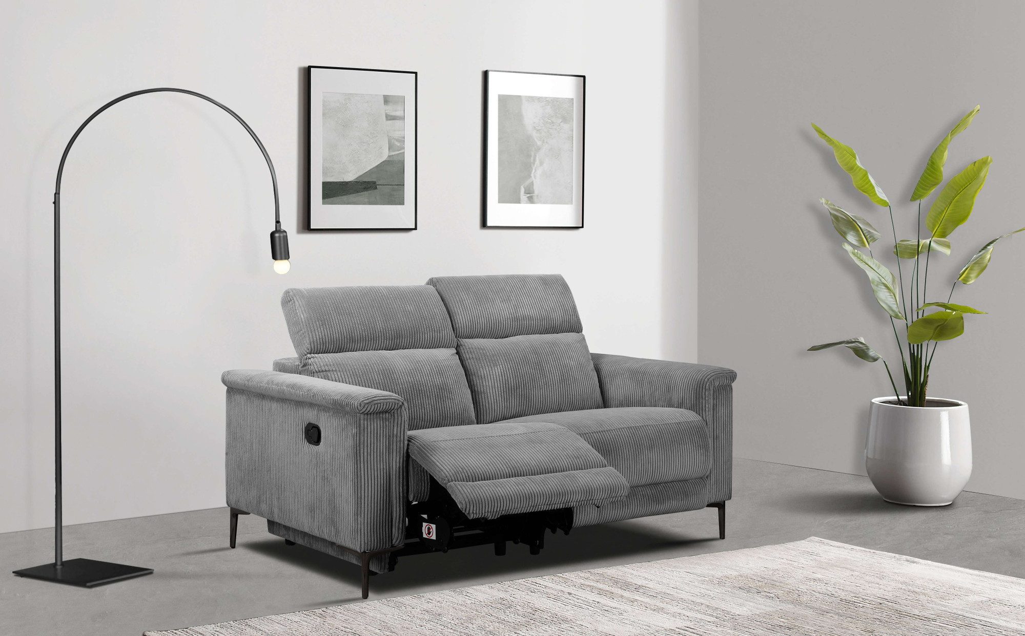 Home affaire 2-Sitzer "Lund in Cord, mit manueller o. elektrischer", Relaxf günstig online kaufen