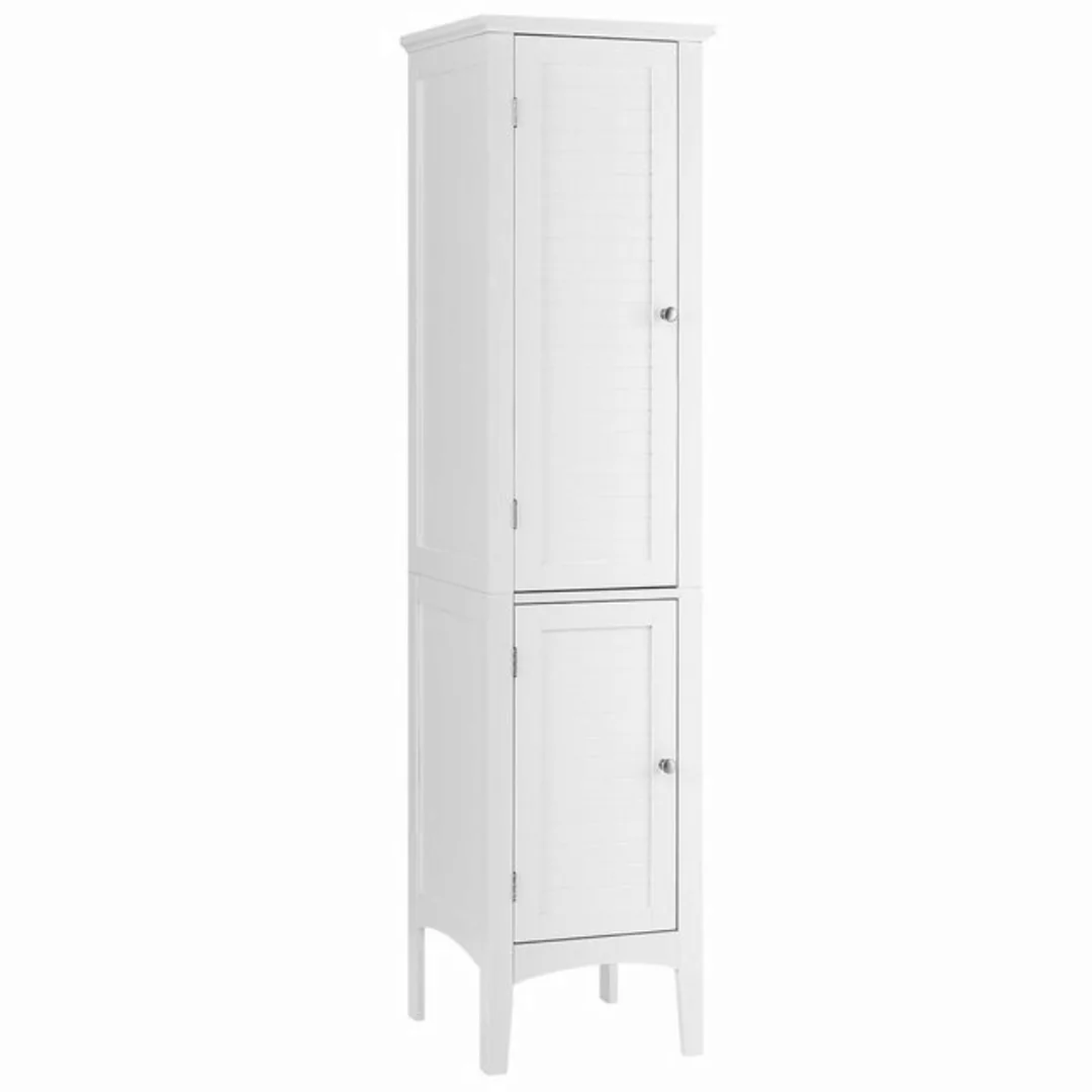 KOMFOTTEU Hochschrank Badschrank mit 2 Türen, 5 offene Fächer,37x37x160 cm günstig online kaufen