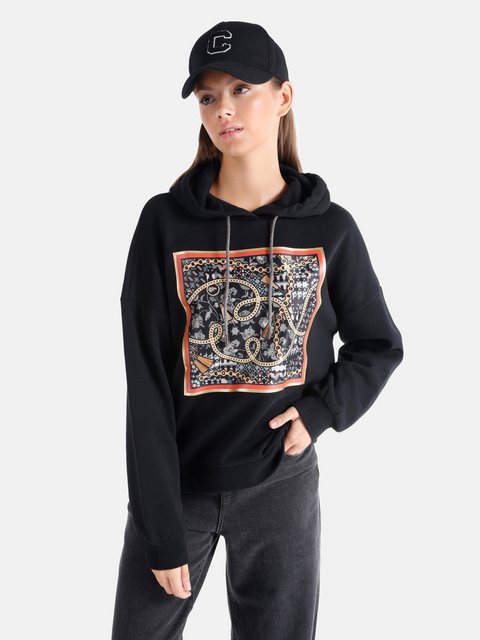 Colins Sweatshirt Bedrucktes schwarzes Damen-Sweatshirt mit normaler Passfo günstig online kaufen