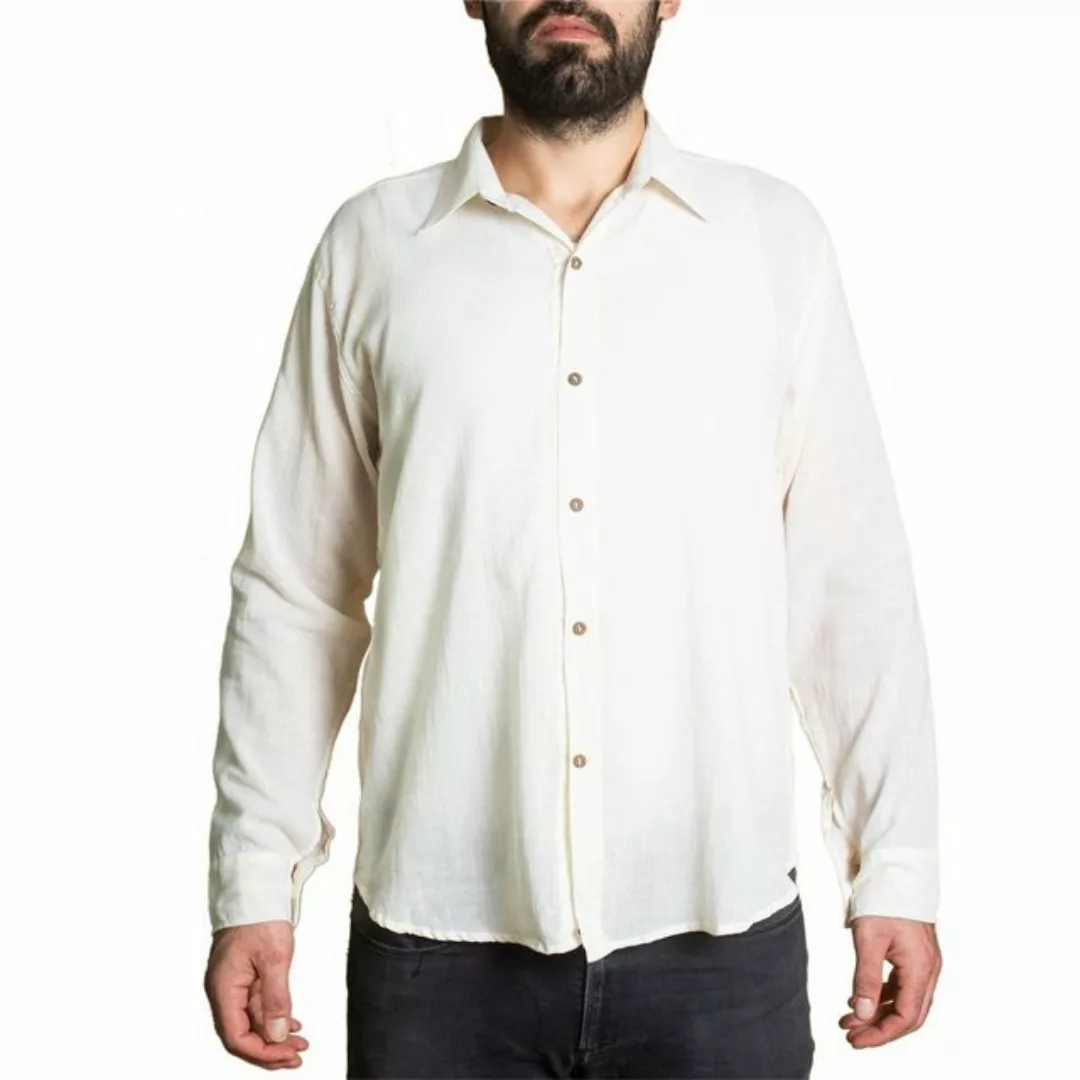 PANASIAM Langarmhemd Unisex Sommerhemd mit Kragen aus weicher reiner Baumwo günstig online kaufen