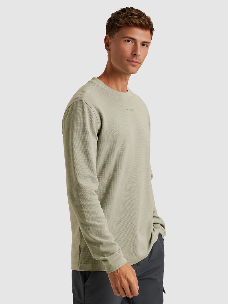 Cast Iron Longsleeve T-Shirt Waffle Hellgrün - Größe S günstig online kaufen