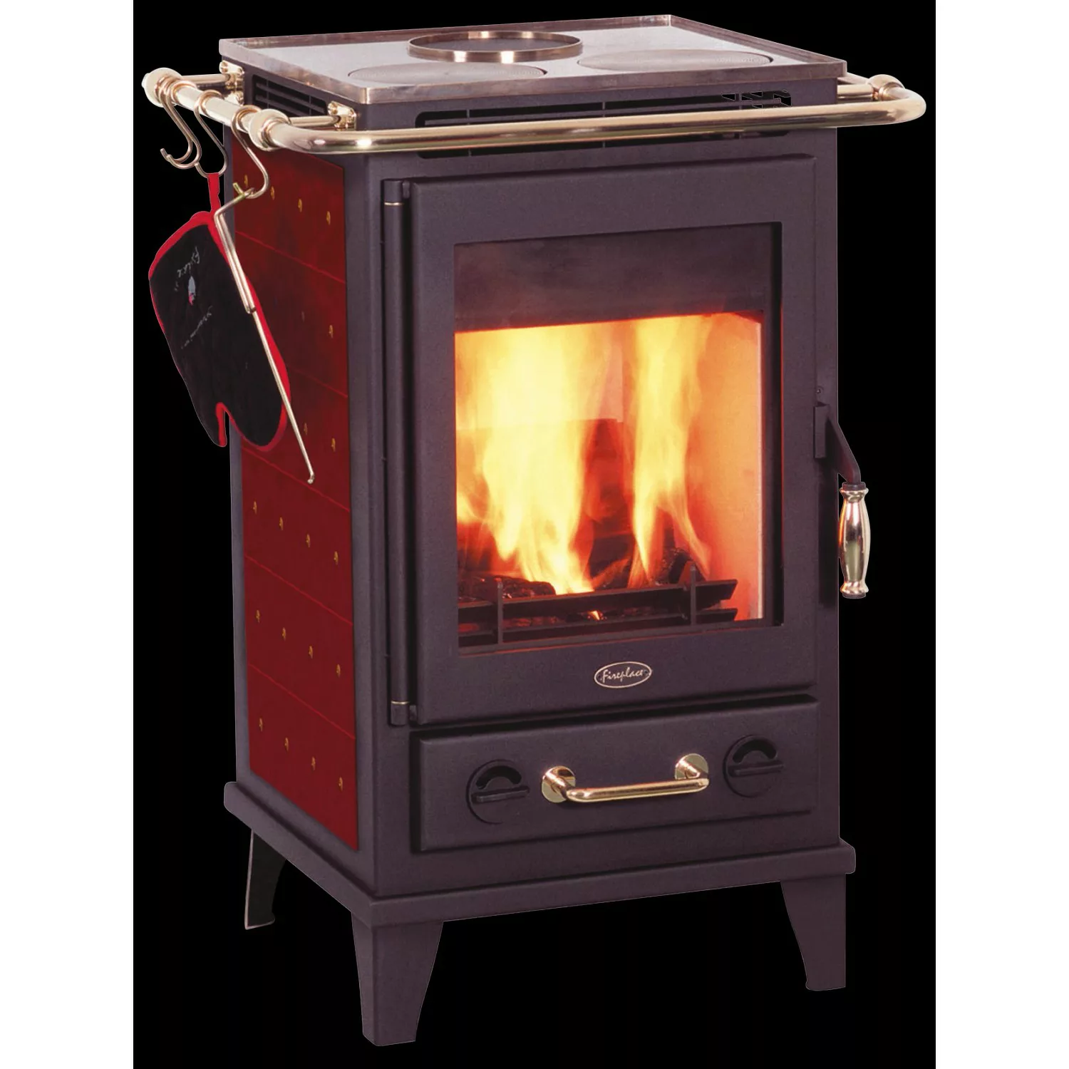 Fireplace Kaminofen Florenz Keramik 7 kW Rot günstig online kaufen