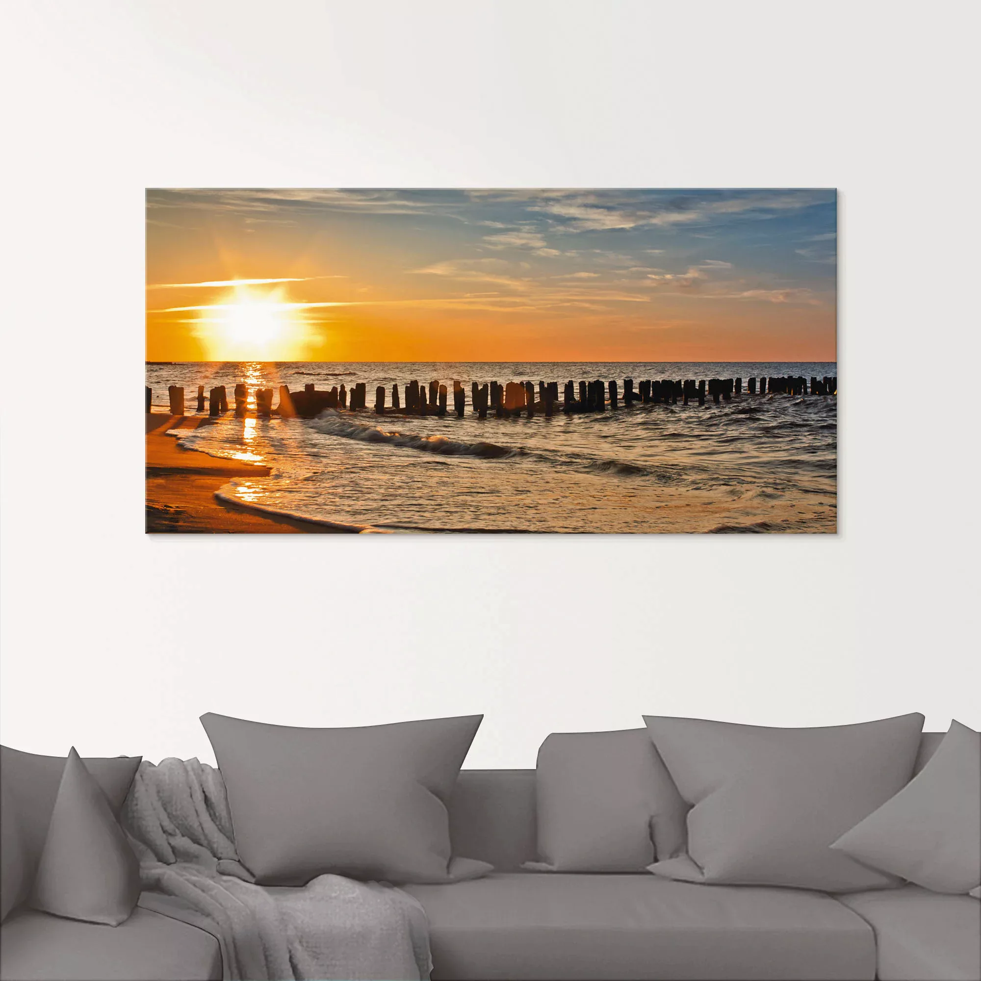 Artland Glasbild "Schöner Sonnenuntergang am Strand", Strand, (1 St.), in v günstig online kaufen