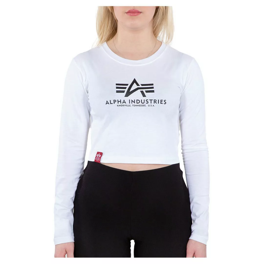 Alpha Industries Basic Crop Langarm-t-shirt S White günstig online kaufen