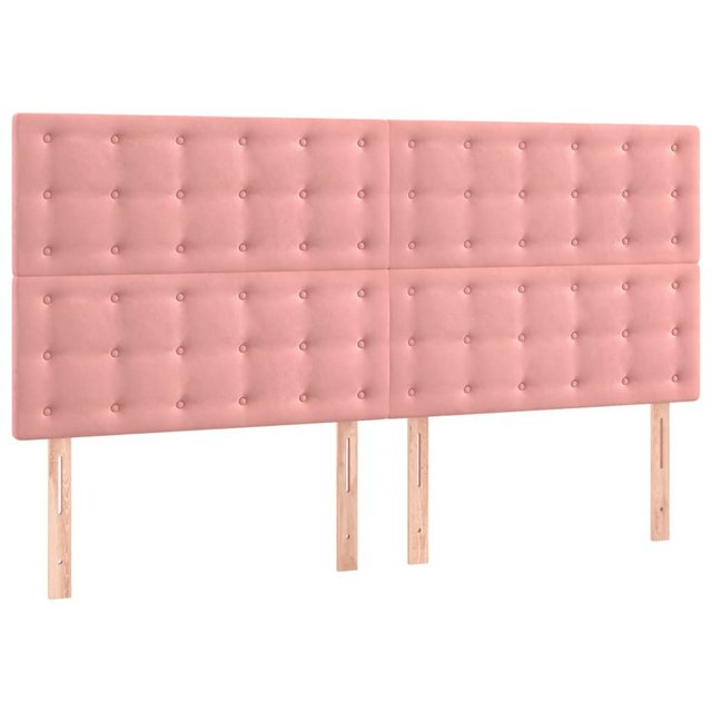 vidaXL Bett, Kopfteile 4 Stk. Rosa 100x5x78/88 cm Samt günstig online kaufen