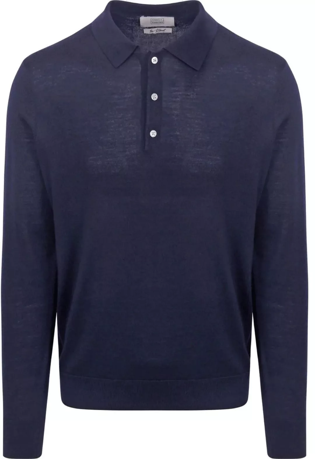 King Essentials The Robert Long Sleeve Poloshirt Merino Navy - Größe M günstig online kaufen
