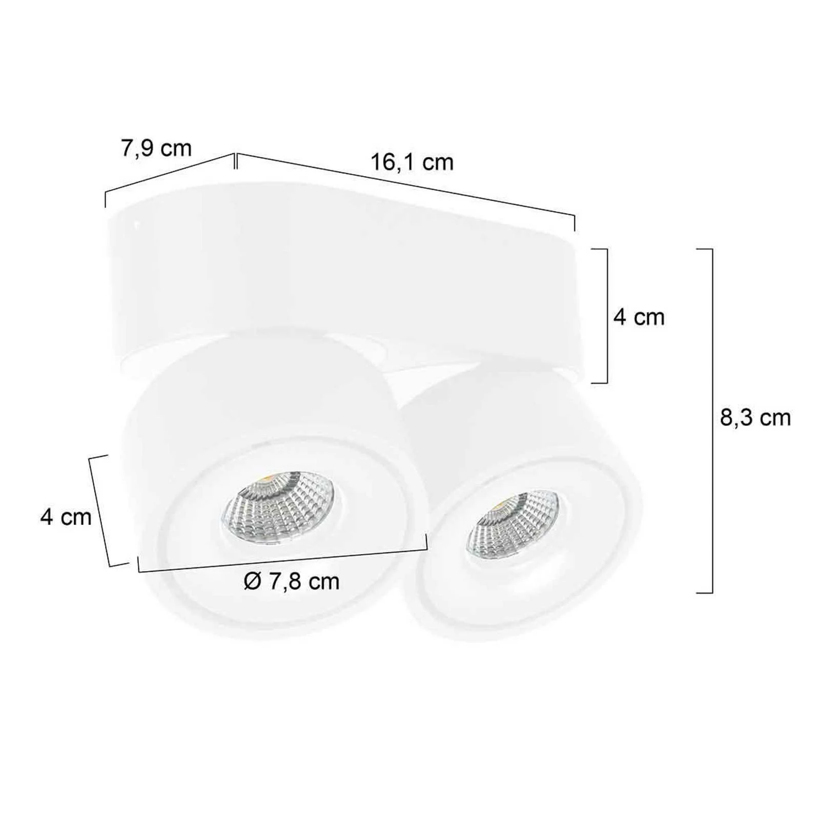 LED-Deckenstrahler Fez, weiß, 2-fl., Metall, schwenkbar günstig online kaufen