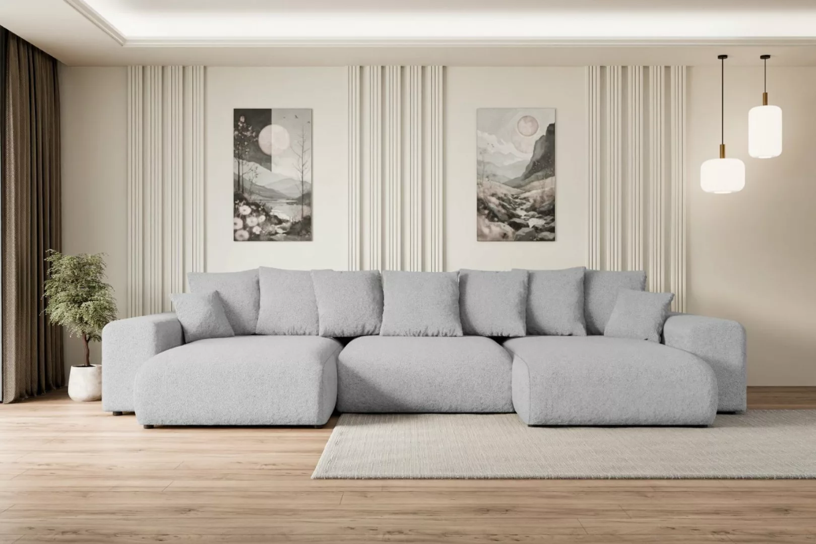 ALTDECOR Wohnlandschaft ESKAR-U, Couch mit Schlaffunktion, Wohnzimmer - Woh günstig online kaufen