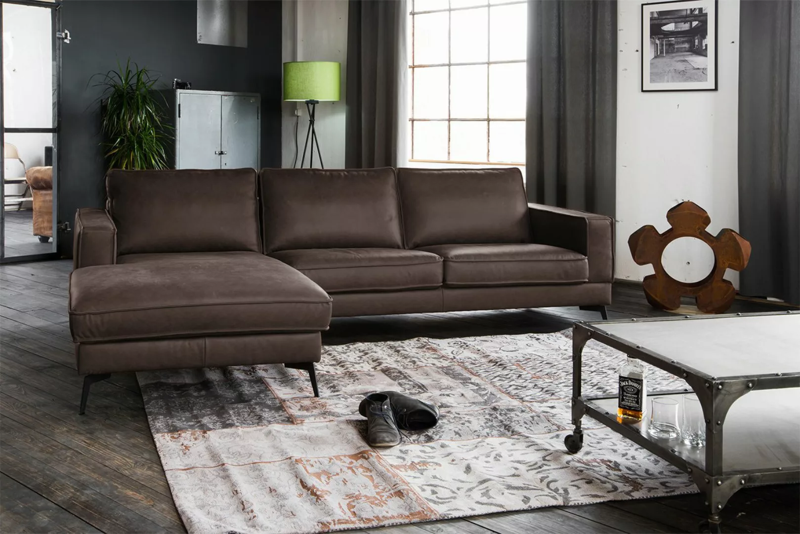 KAWOLA Ecksofa BLOOM, Couch L-Form rechts oder links Leder verschiedene Far günstig online kaufen