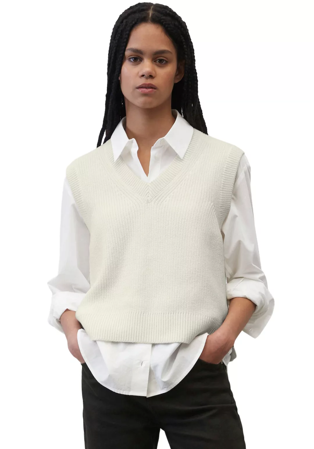 Marc O'Polo DENIM V-Ausschnitt-Pullover aus reiner Bio-Baumwolle günstig online kaufen