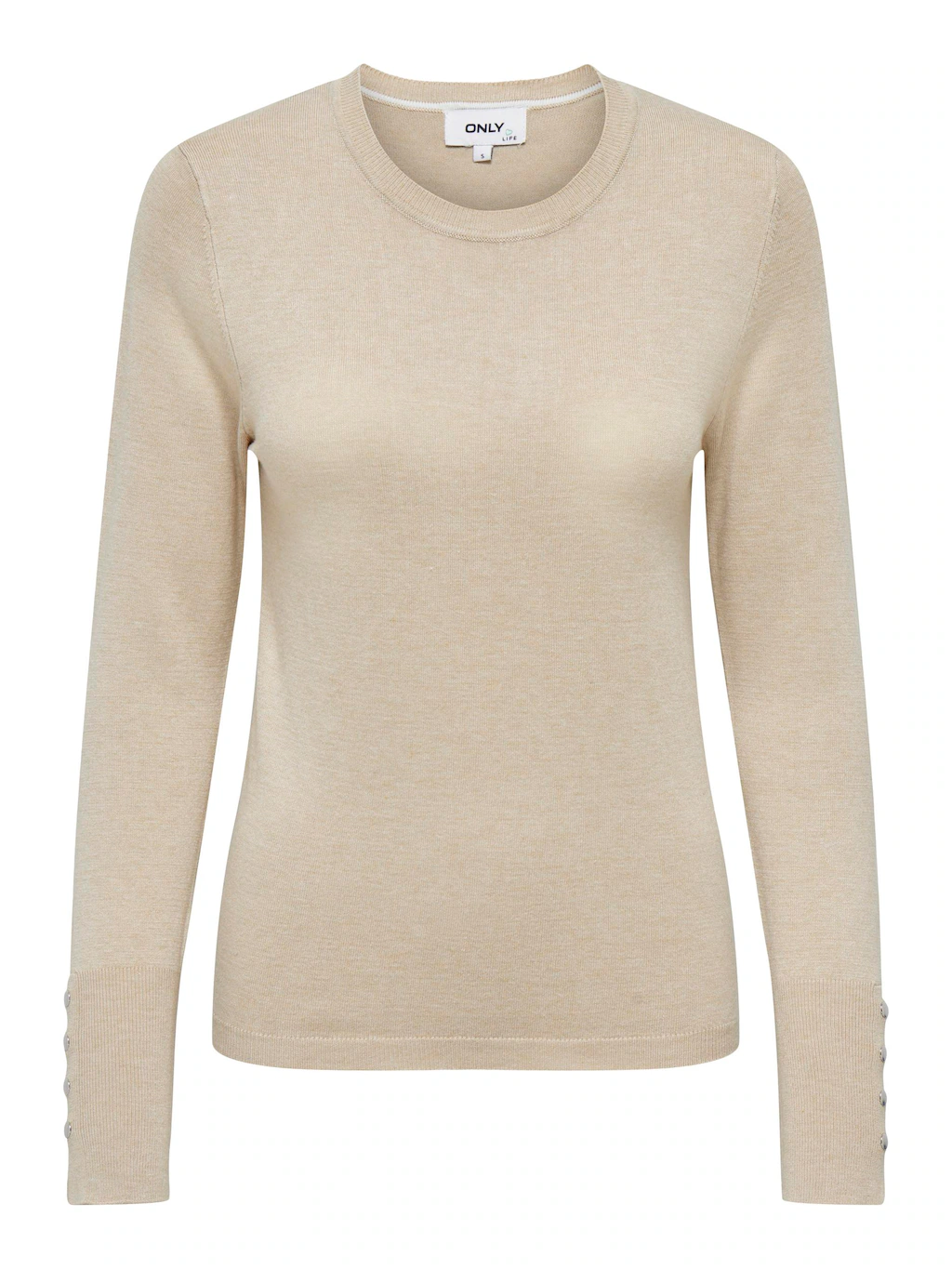 ONLY Rundhalspullover "ONLJULIE LIFE LS BUTTON O-NECK CC KNT" günstig online kaufen