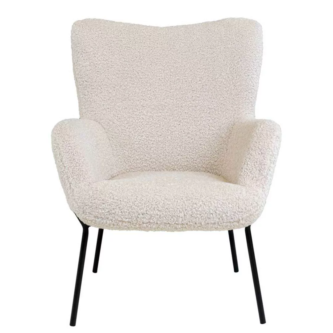 Wohnzimmer Sessel in Weiß Webplüsch günstig online kaufen