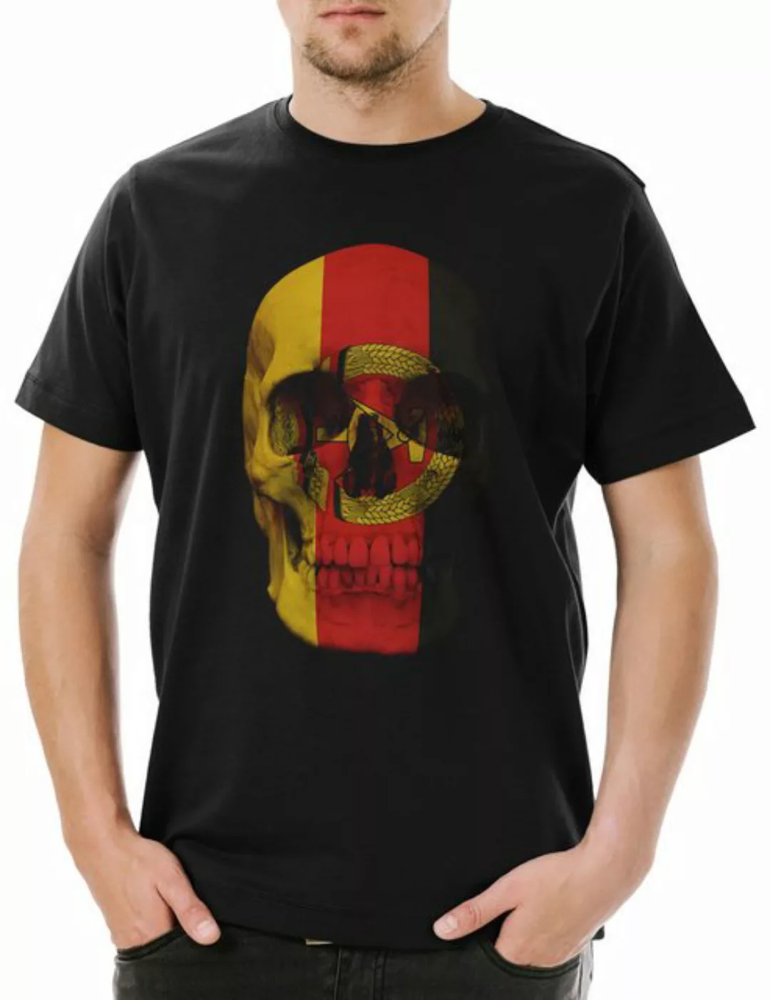 Urban Backwoods Print-Shirt Classic DDR Skull Flag Herren T-Shirt Totenkopf günstig online kaufen