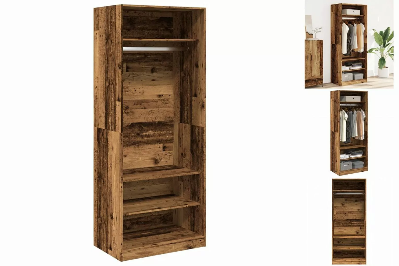 vidaXL Kleiderschrank Kleiderschrank Altholz-Optik 80x50x200 cm Holzwerksto günstig online kaufen