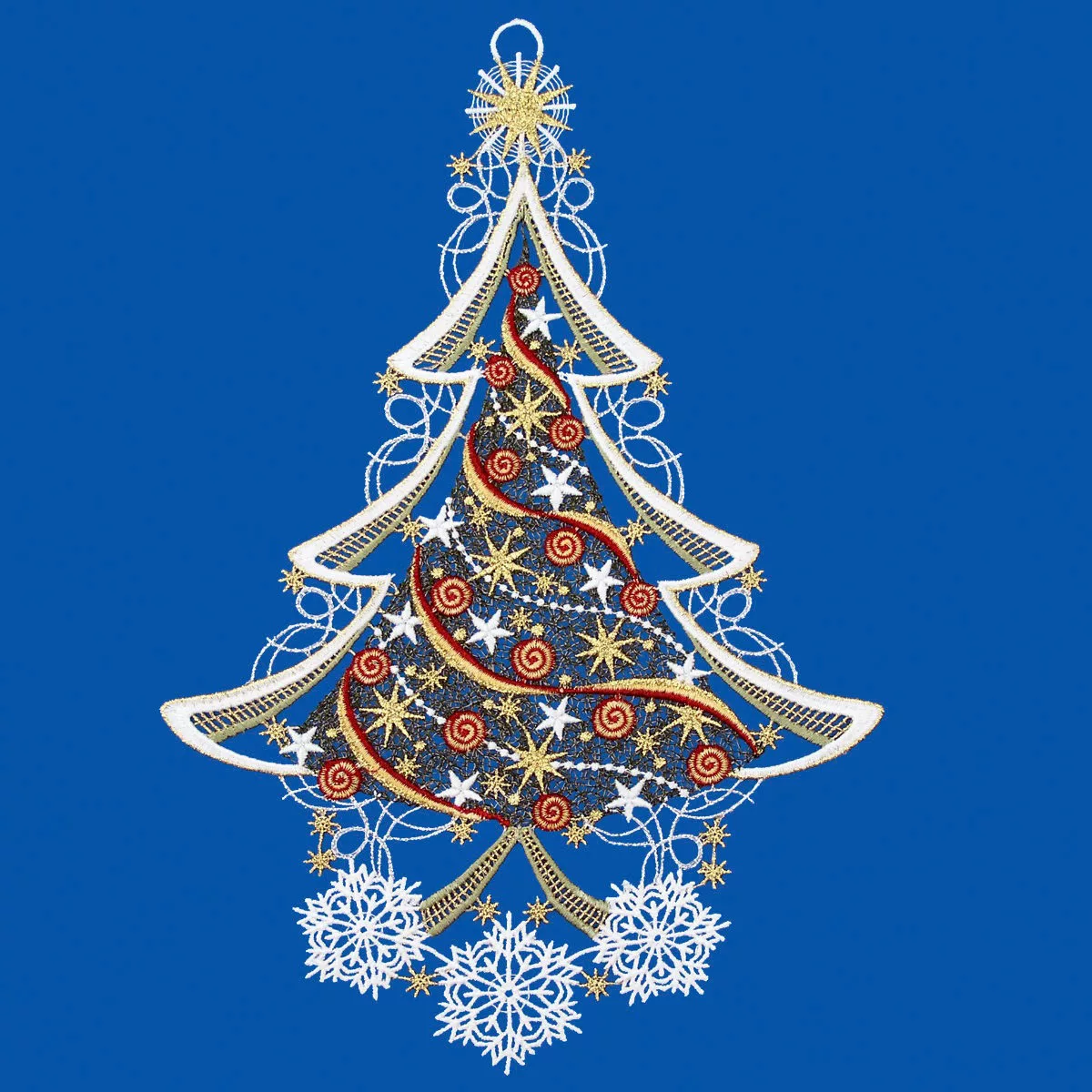 W. Reuter & Sohn - Plauener Spitze Fensterbild "Weihnachtsbaum", Made in Ge günstig online kaufen