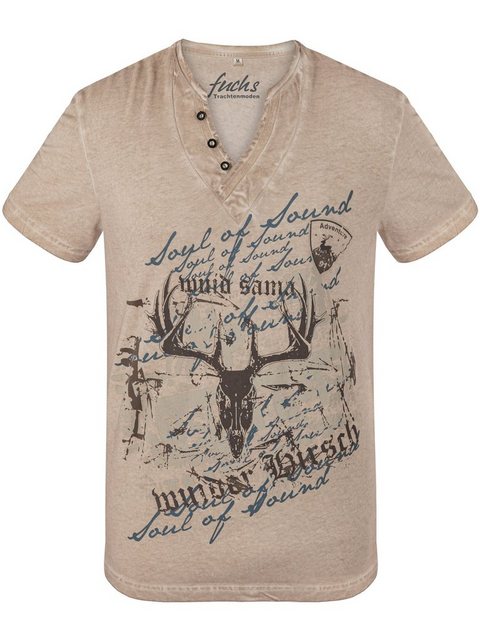 FUCHS T-Shirt Trachten T-Shirt Sigi sand aus 100 % Baumwolle günstig online kaufen