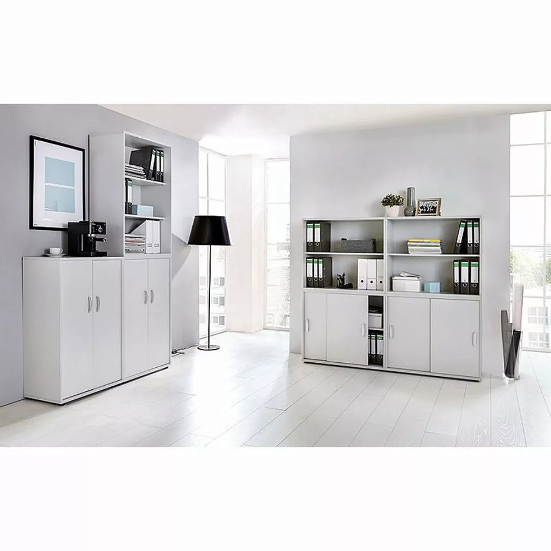 Lomadox Aktenschrank TYP1900 Büromöbel & -regal Set lichtgrau, Schiebetüren günstig online kaufen