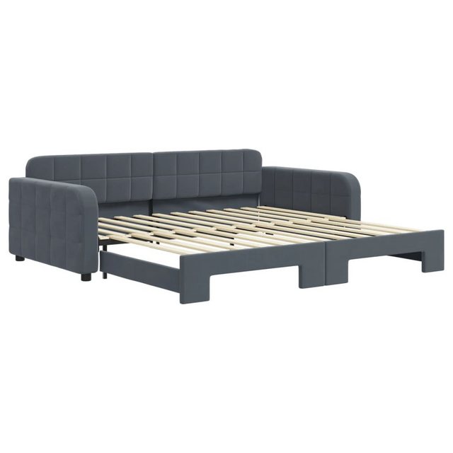 vidaXL Bett Tagesbett Ausziehbar Dunkelgrau 100x200 cm Samt günstig online kaufen