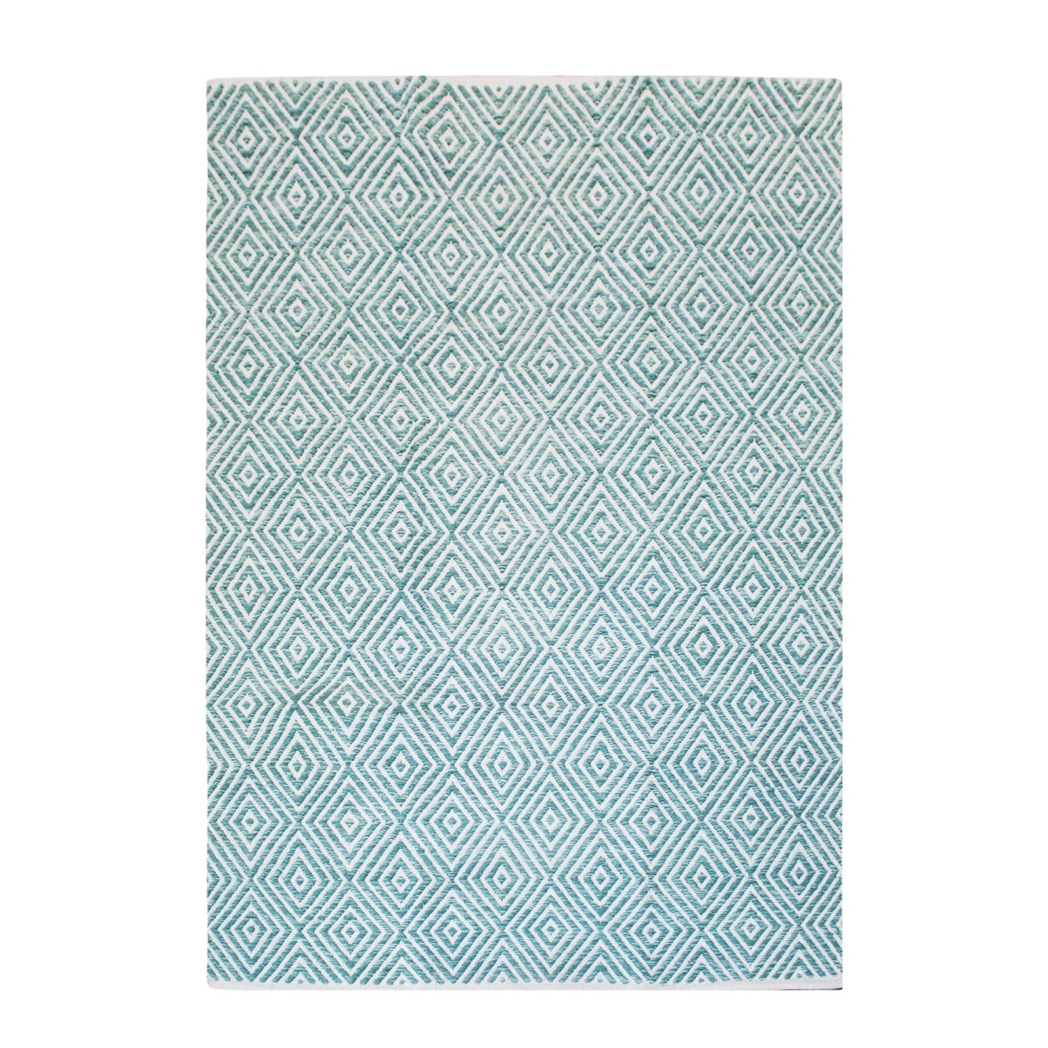 MeGusta Flachflor Teppich Modern Türkis Baumwolle 80x150 cm Marisol günstig online kaufen