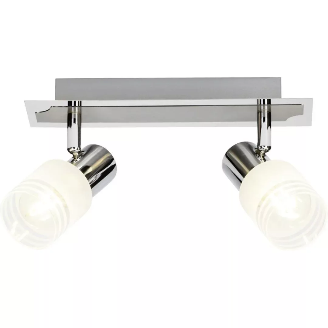LED Deckenleuchte Lea in Silber und Chrom 2x 4W 800lm E14 2-flammig günstig online kaufen
