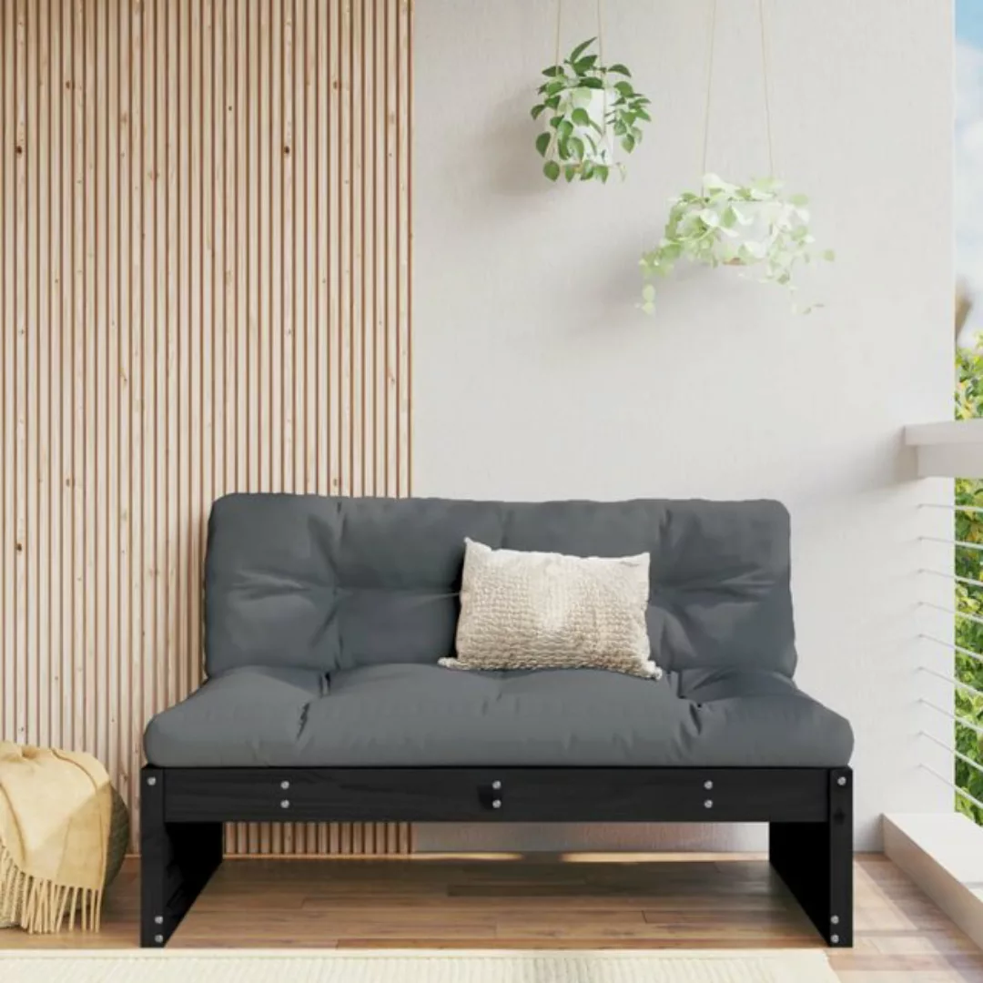 vidaXL Sofaelement Garten-Mittelsofa Schwarz 120x80 cm Massivholz Kiefer (1 günstig online kaufen