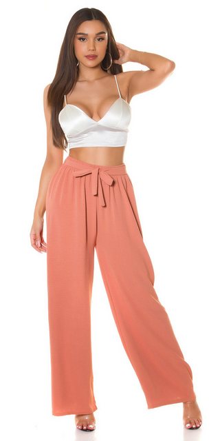 Koucla Palazzohose Schicke Damen Sommerhose mit weitem Bein und Bindegürtel günstig online kaufen