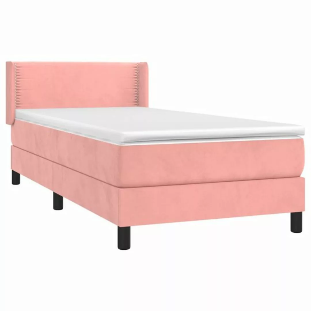 vidaXL Bett Boxspringbett mit Matratze Rosa 90x200 cm Samt günstig online kaufen