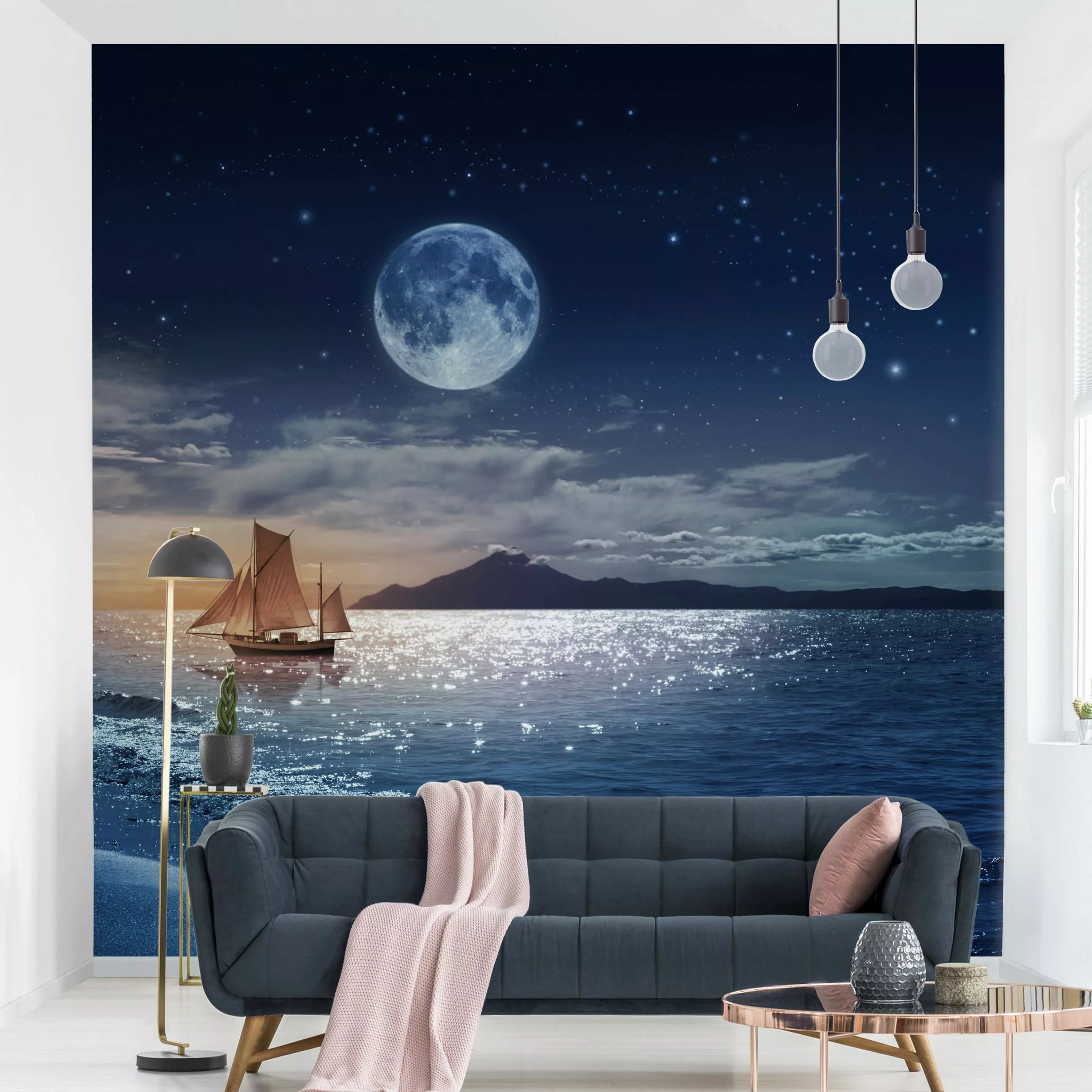 Fototapete Moon Night Sea günstig online kaufen