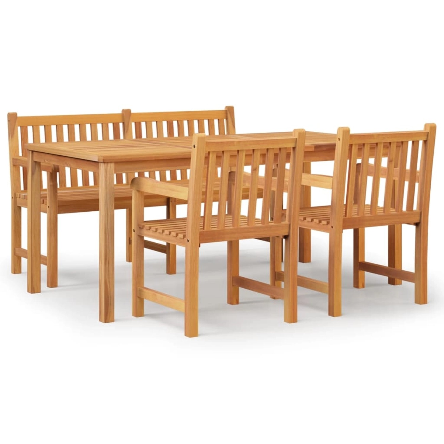 Vidaxl 4-tlg. Garten-essgruppe Massivholz Teak günstig online kaufen