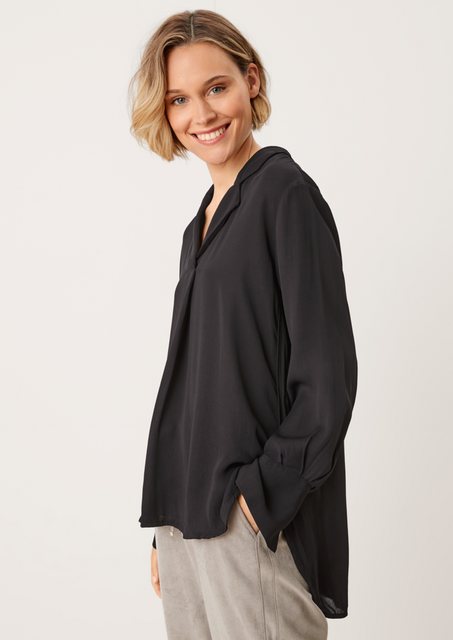 s.Oliver BLACK LABEL Langarmbluse Bluse mit Schmuckknopf Schmucksteine günstig online kaufen