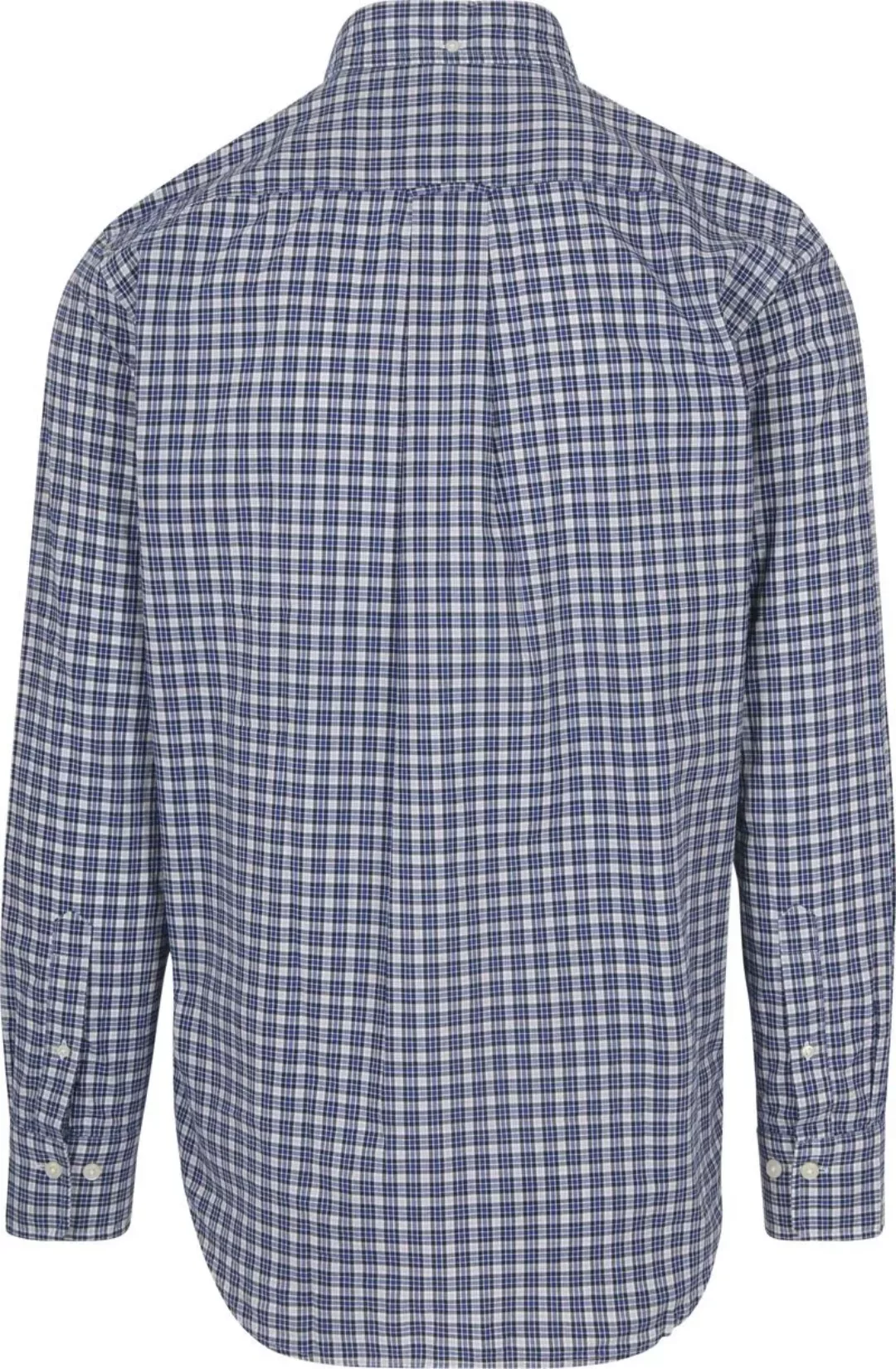 Gant Hemd Poplin Kariert Blau - Größe XL günstig online kaufen