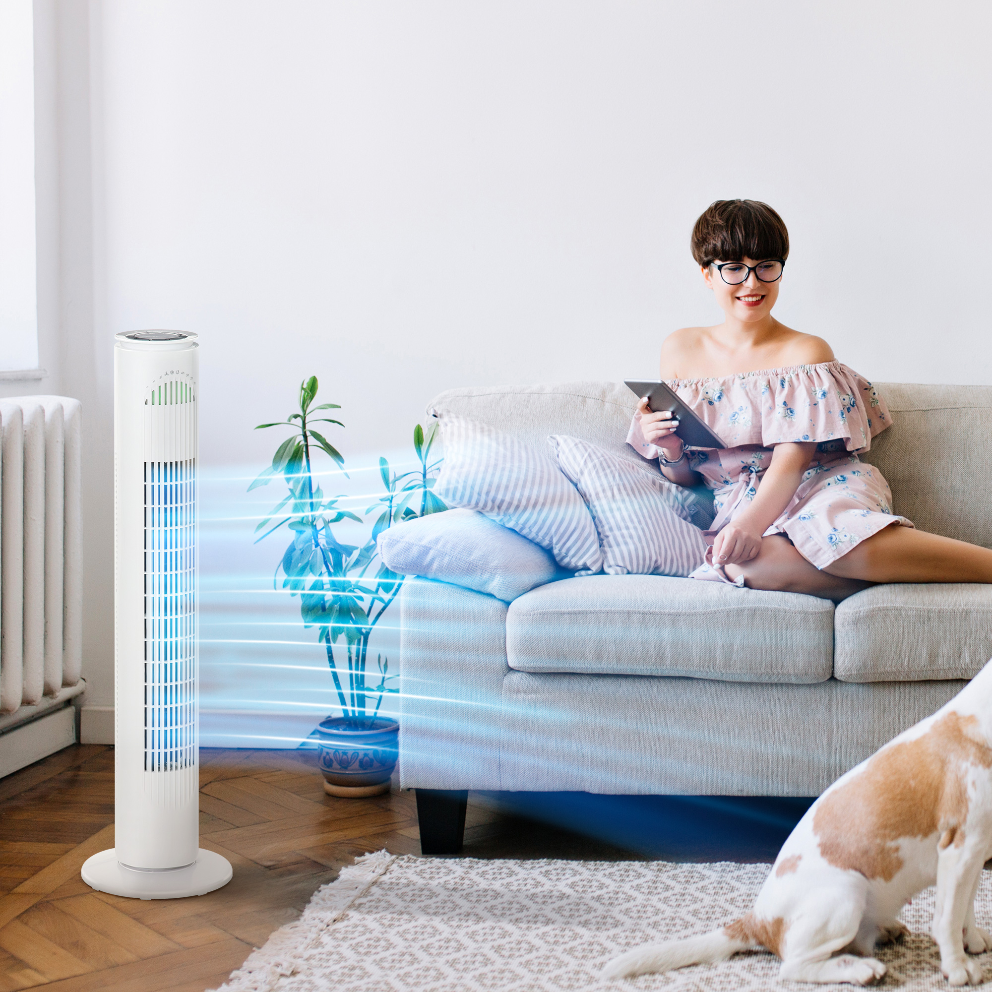 HOMCOM Turmventilator mit Fernsteuerung 45 W 3 Modi 3 Geschwindigkeiten 70° günstig online kaufen