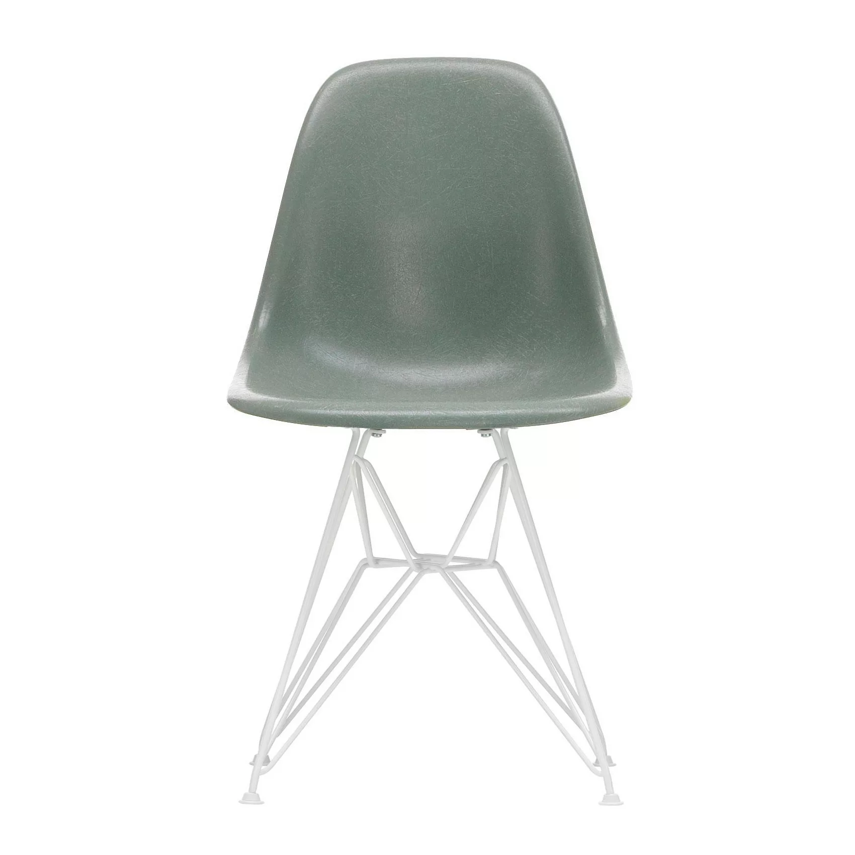 Vitra - Eames Fiberglass Side Chair DSR weiß - meeresschaum grün/Sitzschale günstig online kaufen