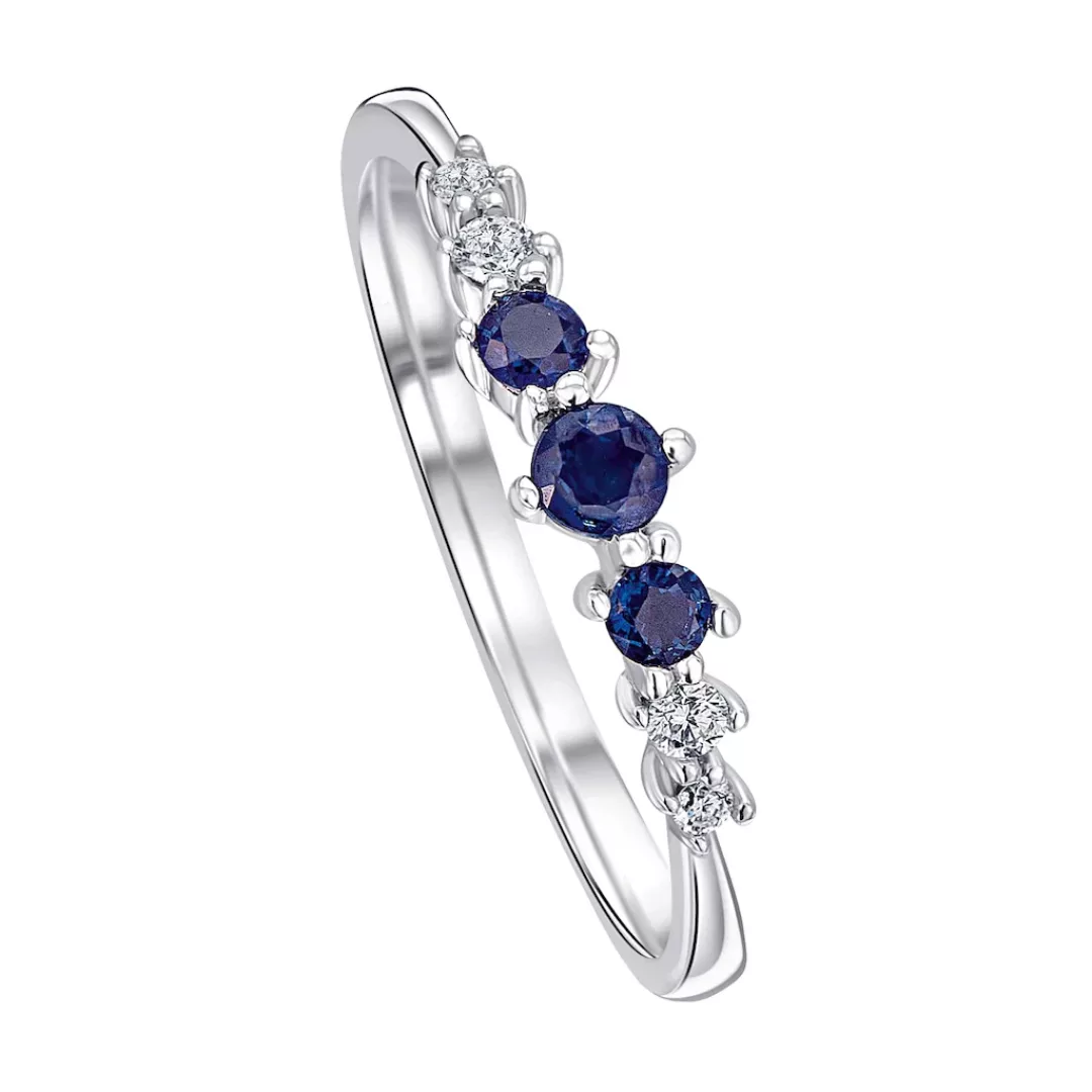 ONE ELEMENT Diamantring "0,06 ct Diamant Brillant Safir Ring aus 585 Weißgo günstig online kaufen
