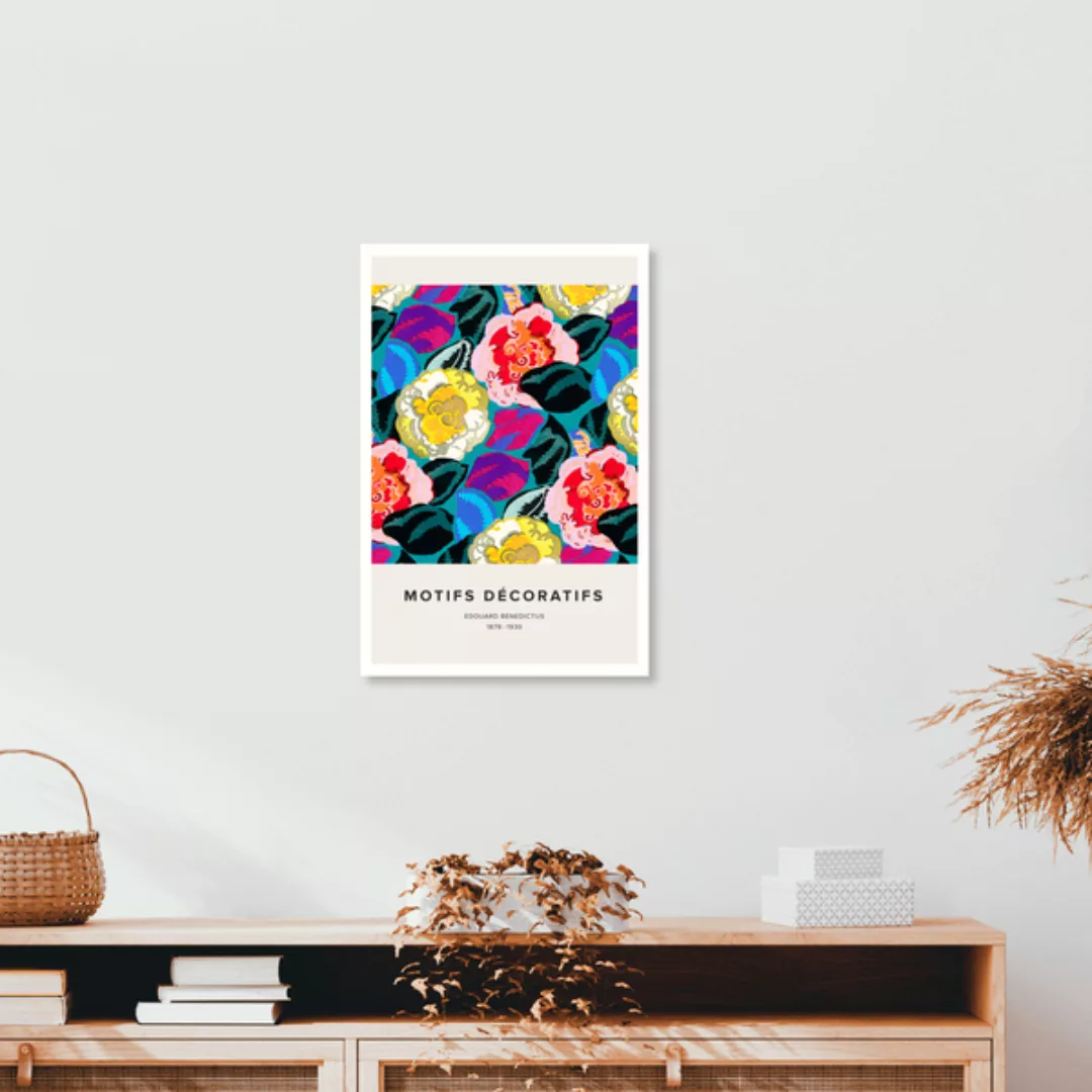 Poster / Leinwandbild - Édouard Bénédictus: Art Deco Blumenmuster Variation günstig online kaufen