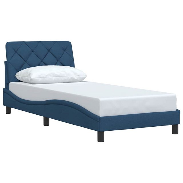 vidaXL Bett Bettgestell ohne Matratze Blau 80x200 cm Stoff günstig online kaufen