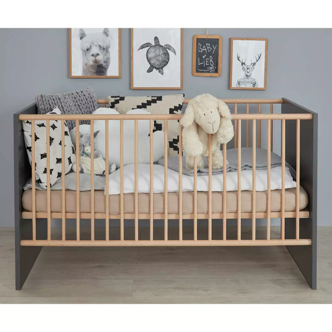 Babyzimmer Möbel Set Skandi in Grau Buchefarben (zweiteilig) günstig online kaufen