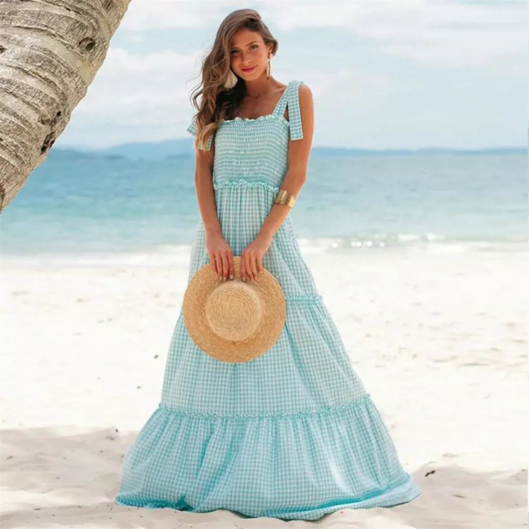 RUZU UG Abendkleid Kleid Mode sexy ärmelloses Strapskleid einfarbig langer günstig online kaufen