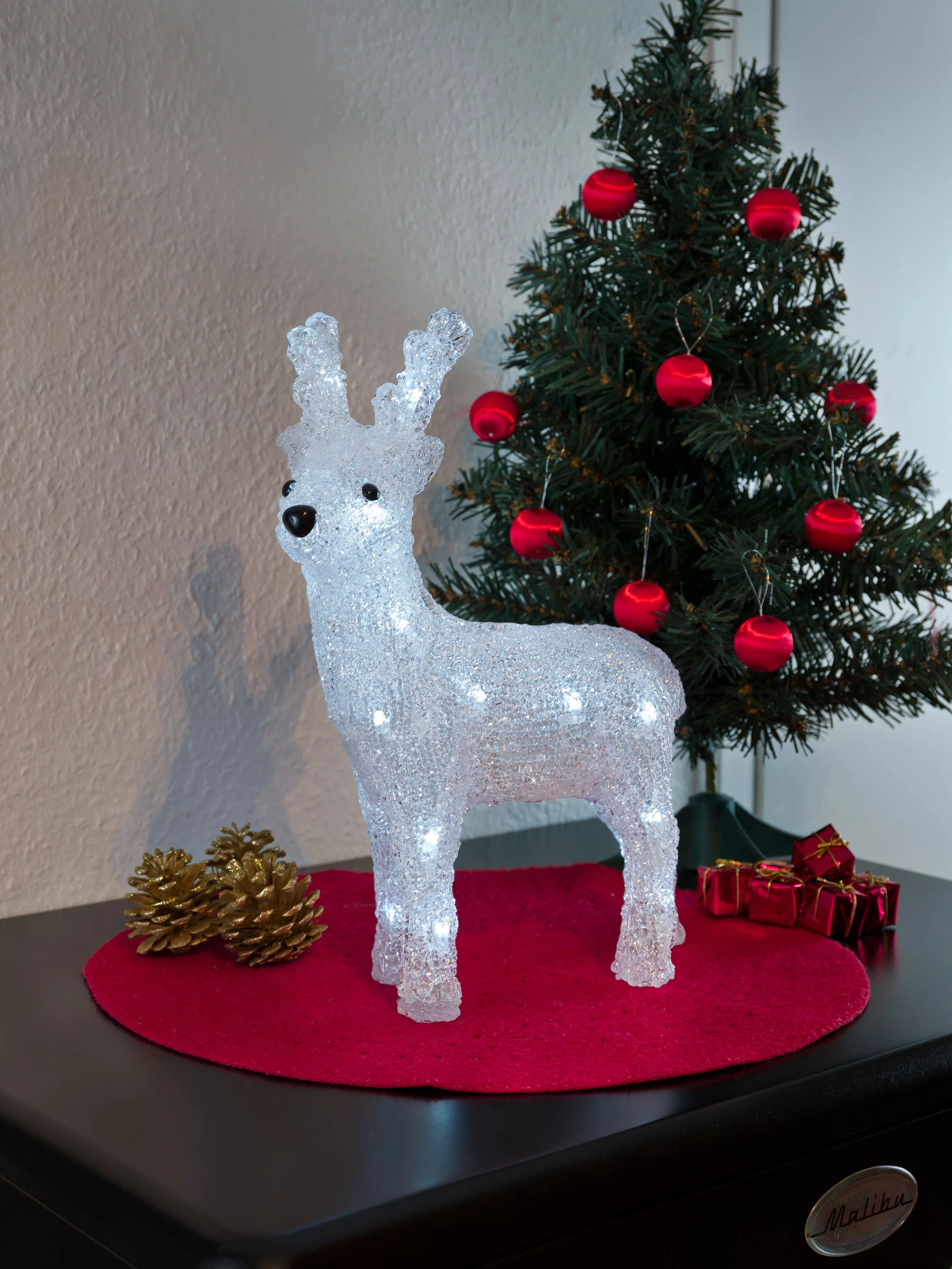 KONSTSMIDE Weihnachtsfigur "Weihnachtsdeko", LED Acryl Rentier, 24 kalt wei günstig online kaufen